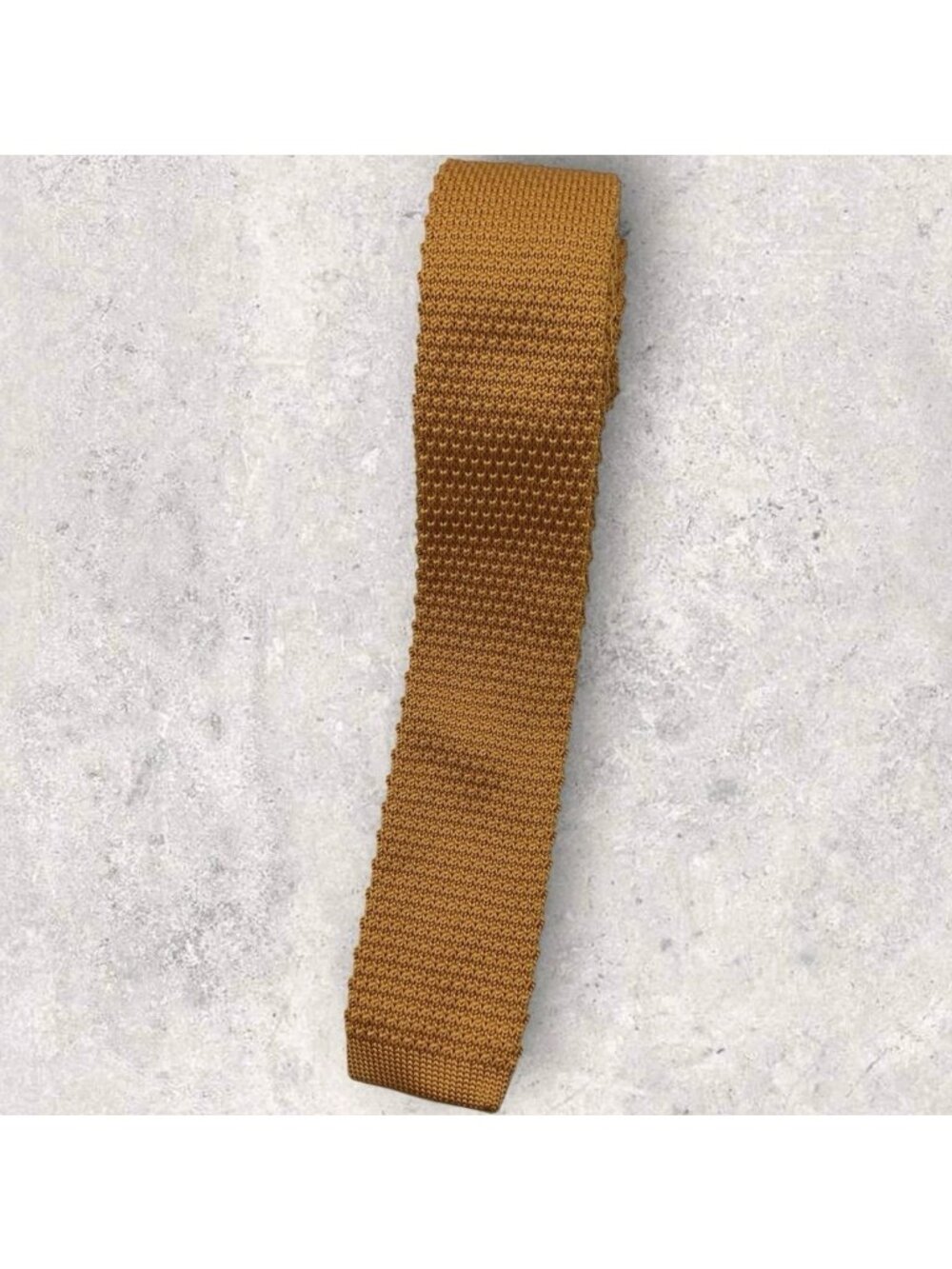 SONDERGAARD Polyester Knit Tie Solid Orange W:2" EUC